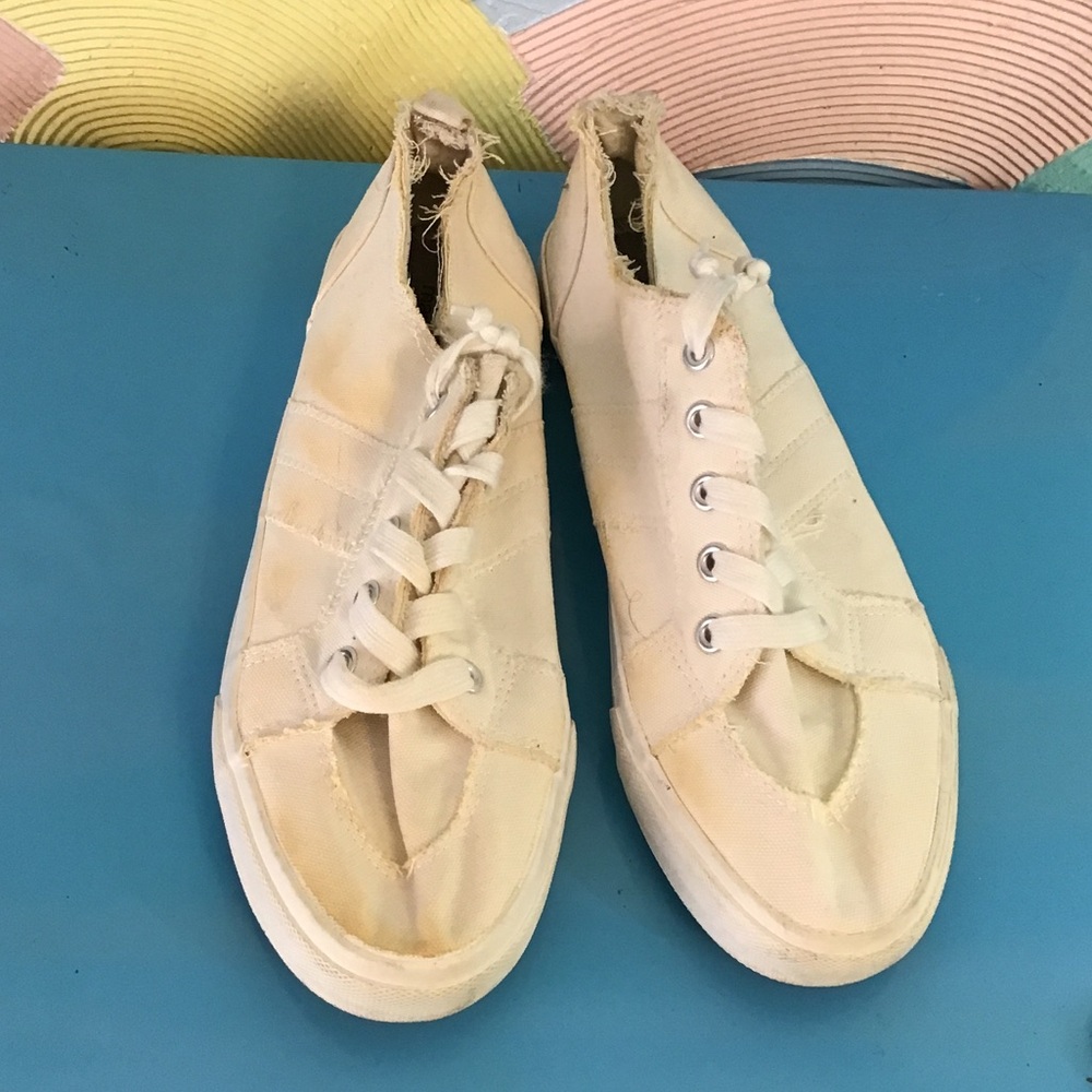 Maurices Cream Canvas Lace-Up Sneakers